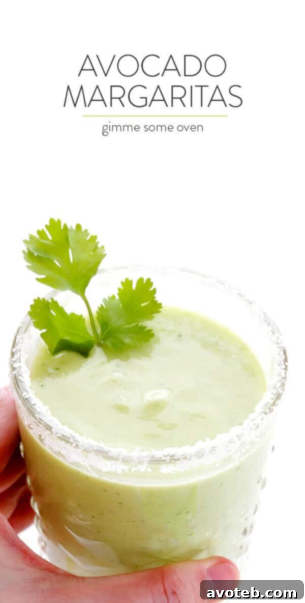 Avocado Margaritas Recipe -- a delicious and creamy twist on this classic cocktail!