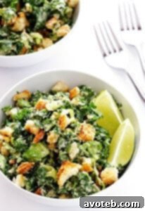 Delicious Kale Caesar Salad with Lime Dressing