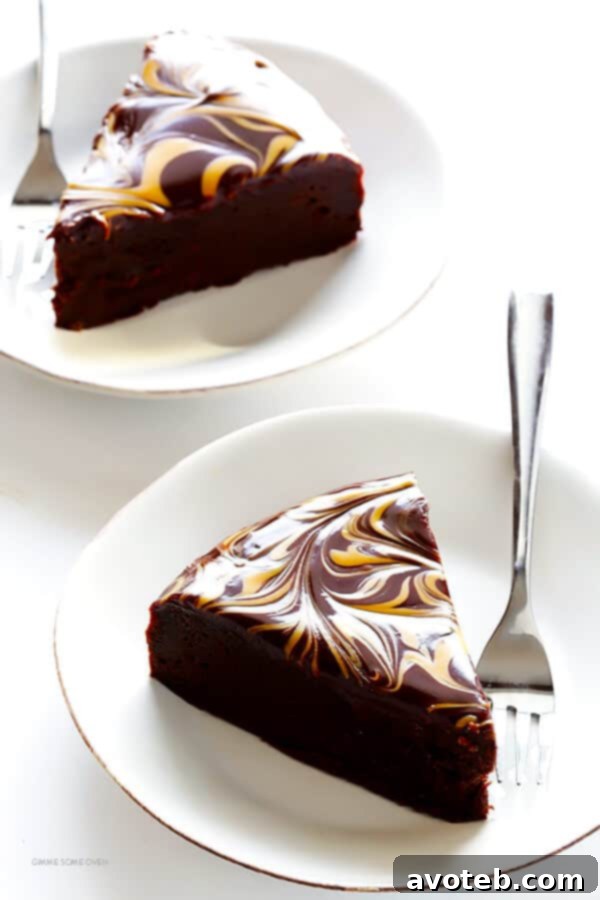 Fudgy Peanut Butter Flourless Chocolate Bliss 7 Peanut Butter Flourless Chocolate Cake -- made with just 5 easy ingredients, and so rich and delicious! | gimmesomeoven.com
