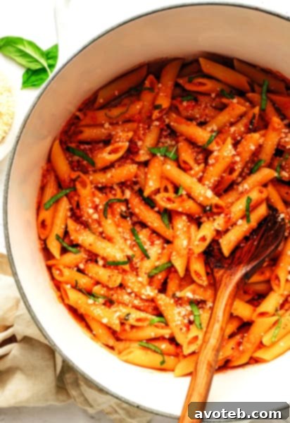 Penne Alla Vodka with a creamy, rich sauce.