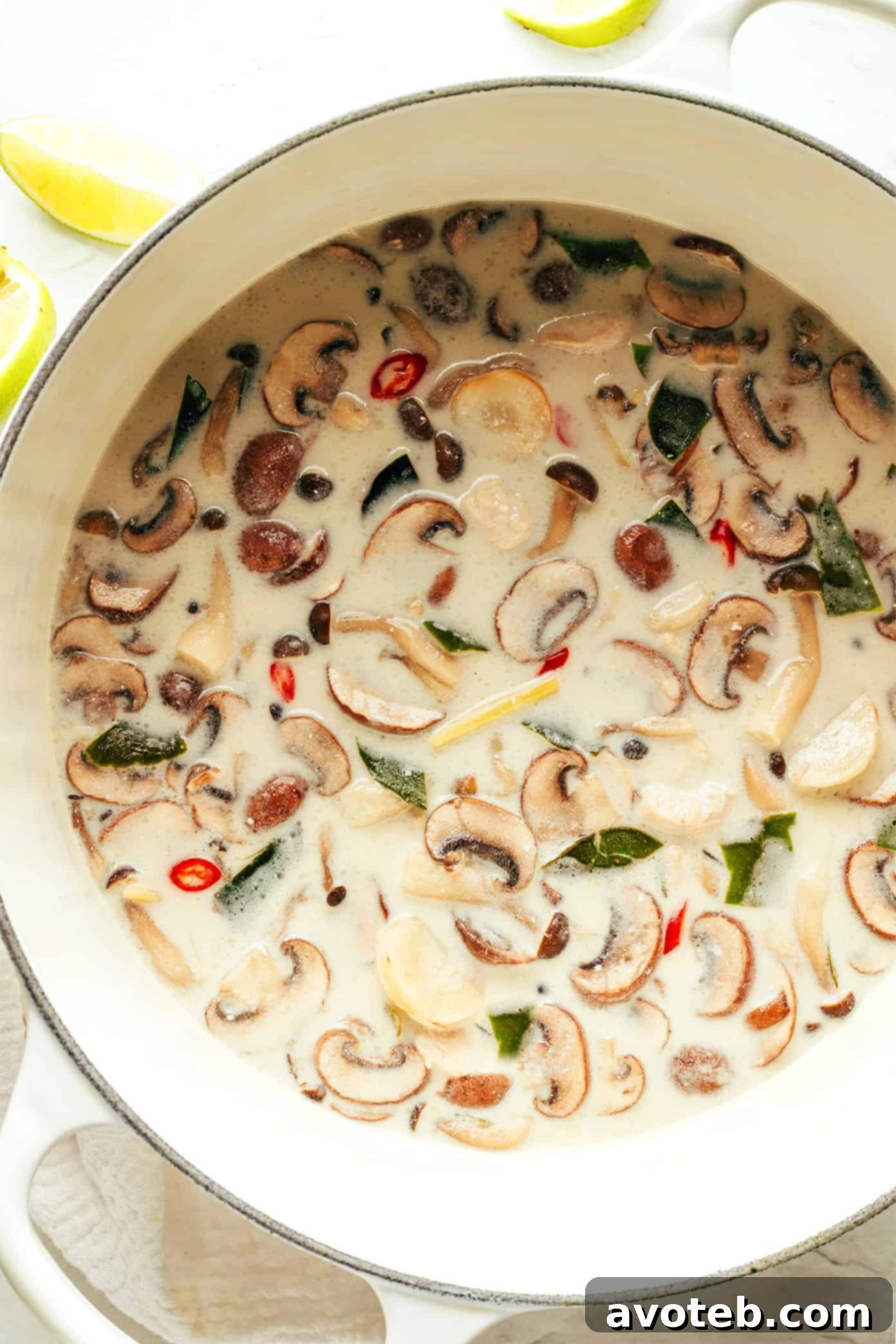 pot of tom kha gai soup