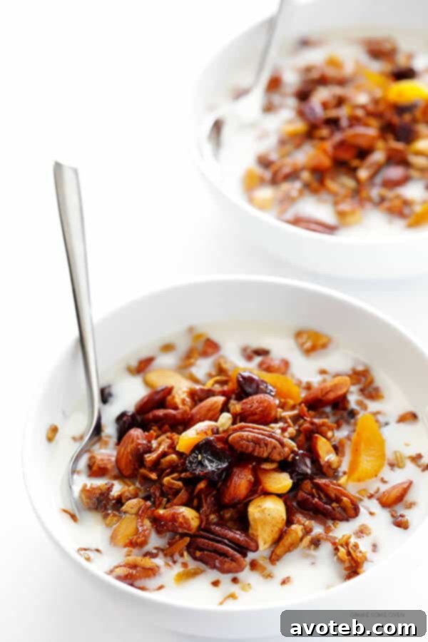 This Grain-Free Granola recipe is easy to make, full of great flavor, and it's naturally completely gluten- and grain-free (and can also be made vegan).