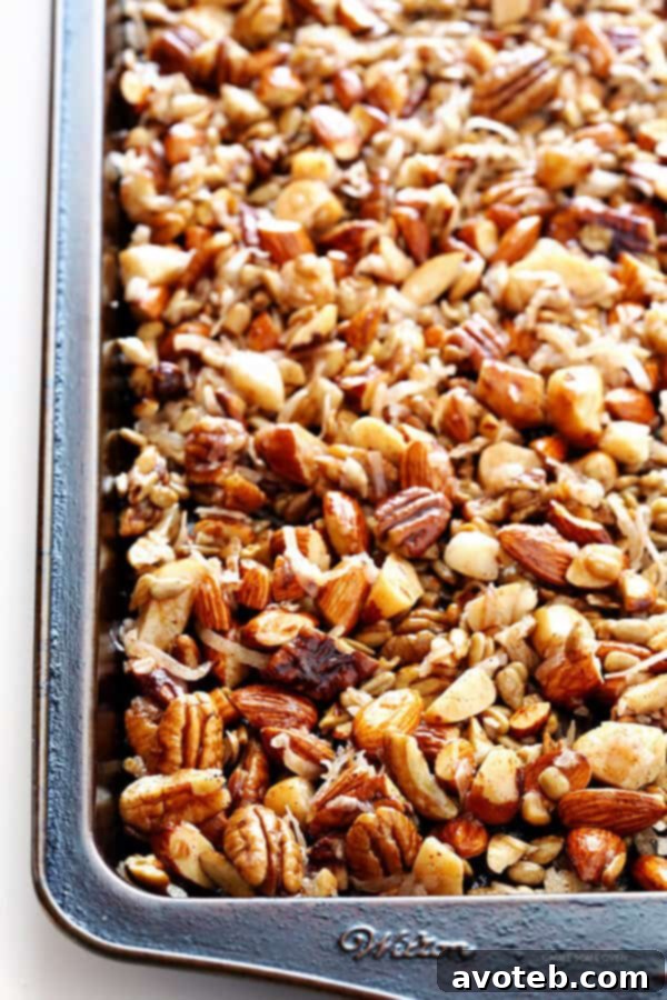 This Grain-Free Granola recipe is easy to make, full of great flavor, and it's naturally completely gluten- and grain-free (and can also be made vegan).