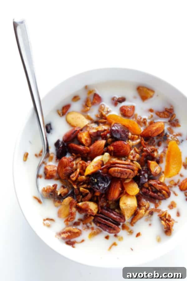 This Grain-Free Granola recipe is easy to make, full of great flavor, and it's naturally completely gluten- and grain-free (and can also be made vegan).