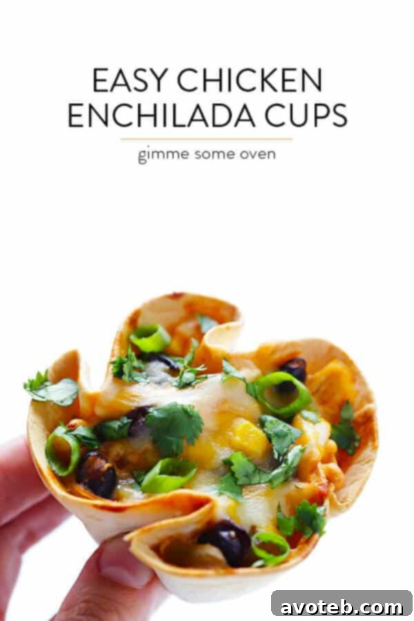 Easy Enchilada Cups -- quick and easy to make with your favorite fillings, and perfect for a party! | gimmesomeoven.com