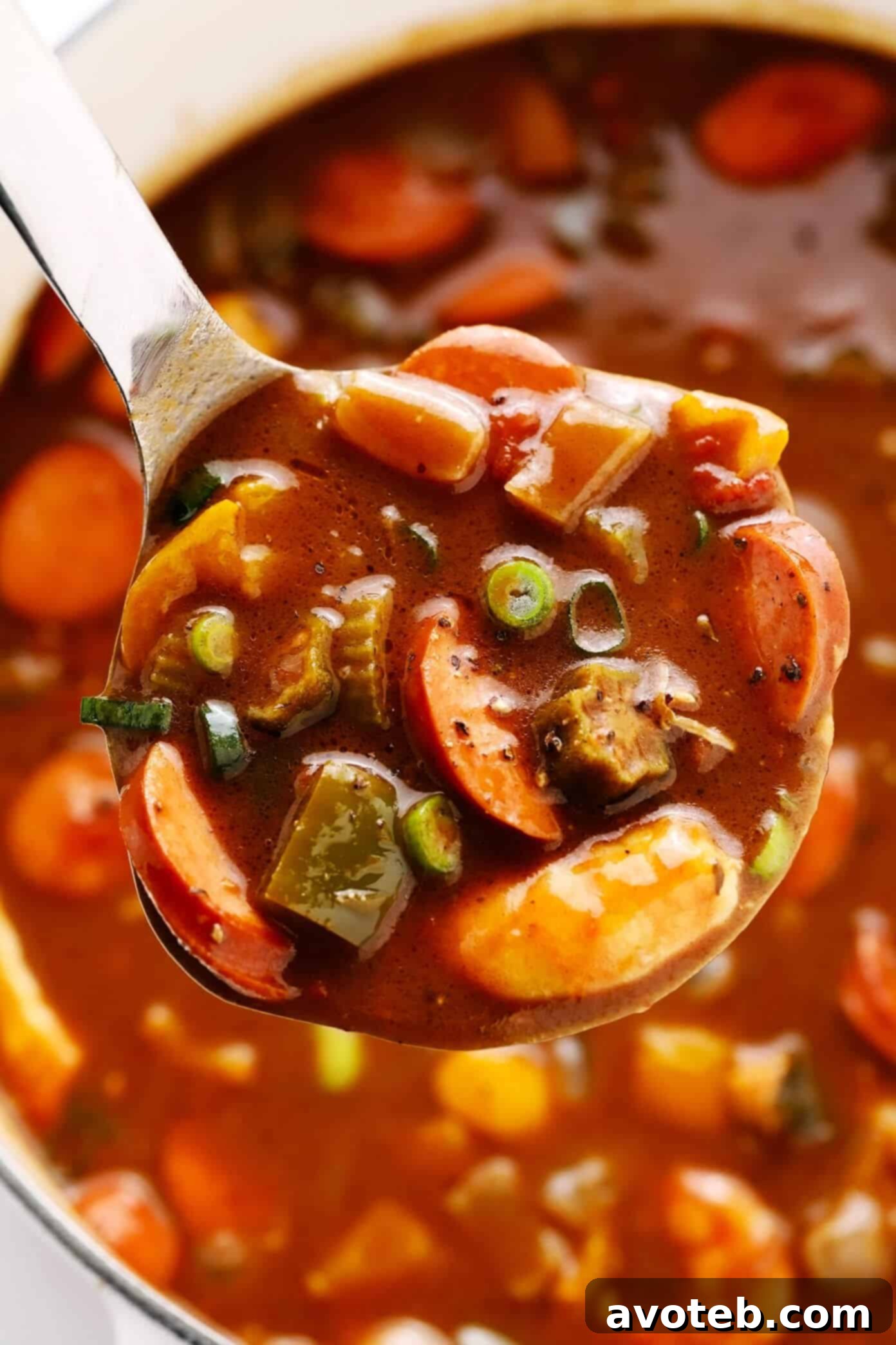 Ultimate Gumbo 4 Ladle full of Sausage, Shrimp and Chicken Gumbo