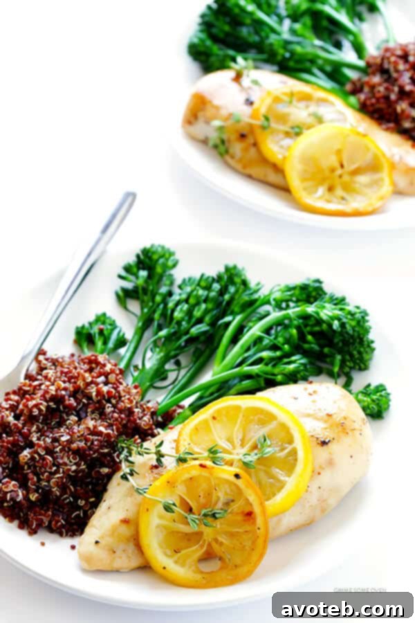 A serving of baked lemon chicken with a side salad