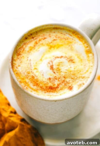 A mug of golden milk (turmeric latte) served either hot or iced.