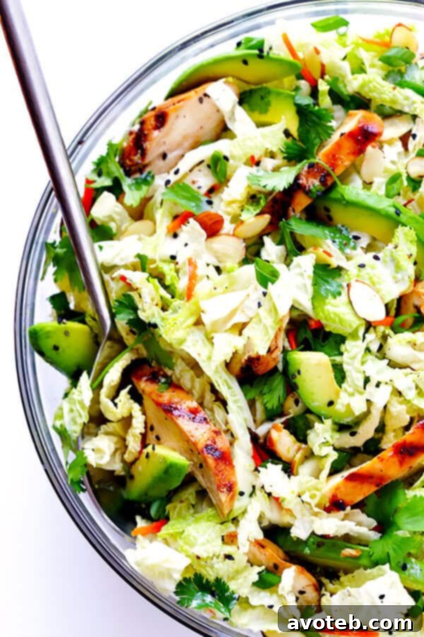 This Asian Chicken Chopped Salad recipe is quick and easy to make, packed with fresh ingredients and zesty chicken, and tossed with a heavenly creamy sesame ginger vinaigrette. So delicious!! | gimmesomeoven.com