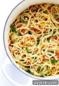 Lemon Basil Spaghetti with Almonds, a quick and easy pasta dish featuring zesty garlic-lemon flavor and crunchy almonds.