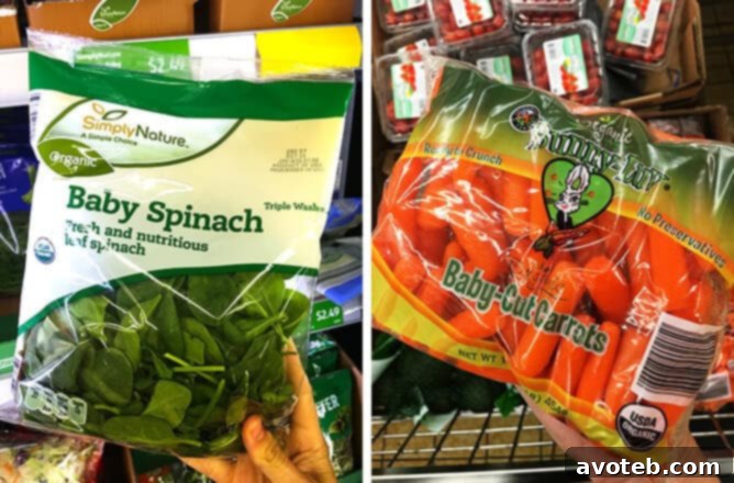 Aldi Baby Spinach Organic Carrots