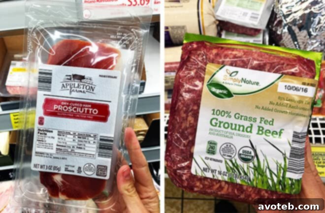 ALDI Organic Ground Beef and Prosciutto