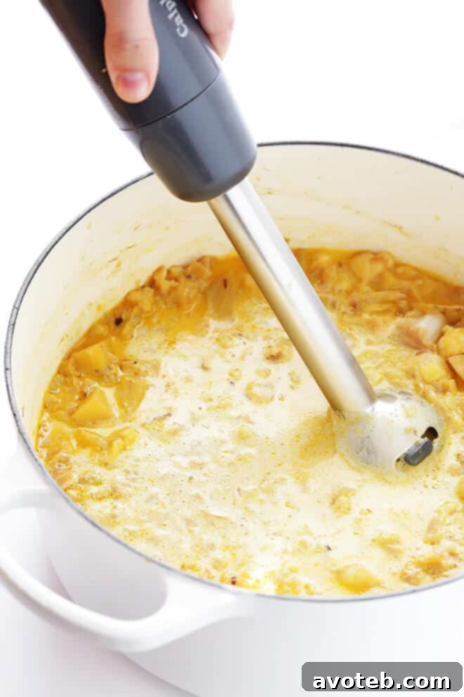 Velvety Cauliflower Indulgence 5 This Creamy Cauliflower Soup recipe is comfort food you can feel GOOD about. It's made with healthier ingredients, it's quick and easy to make, and it is so comforting and tasty. | gimmesomeoven.com (Vegan | Gluten-Free)