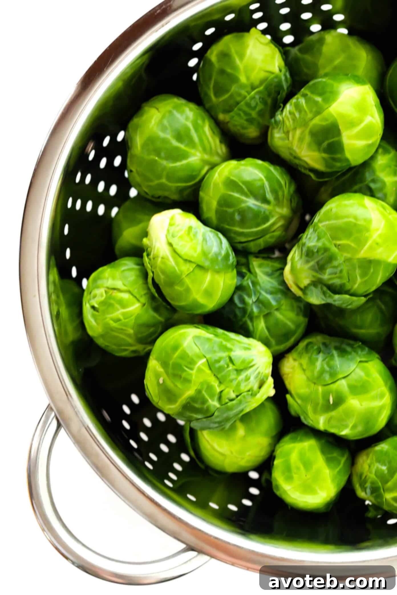 Raw Brussels Sprouts prepared for roasting