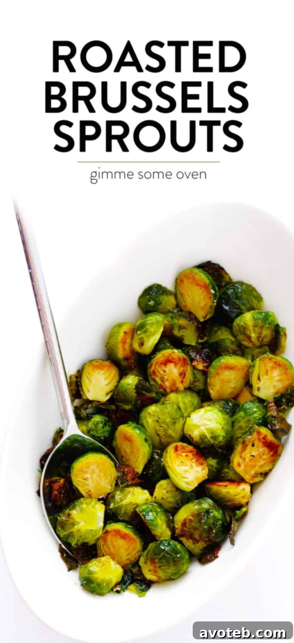 Close-up of perfectly roasted Brussels sprouts on a plate