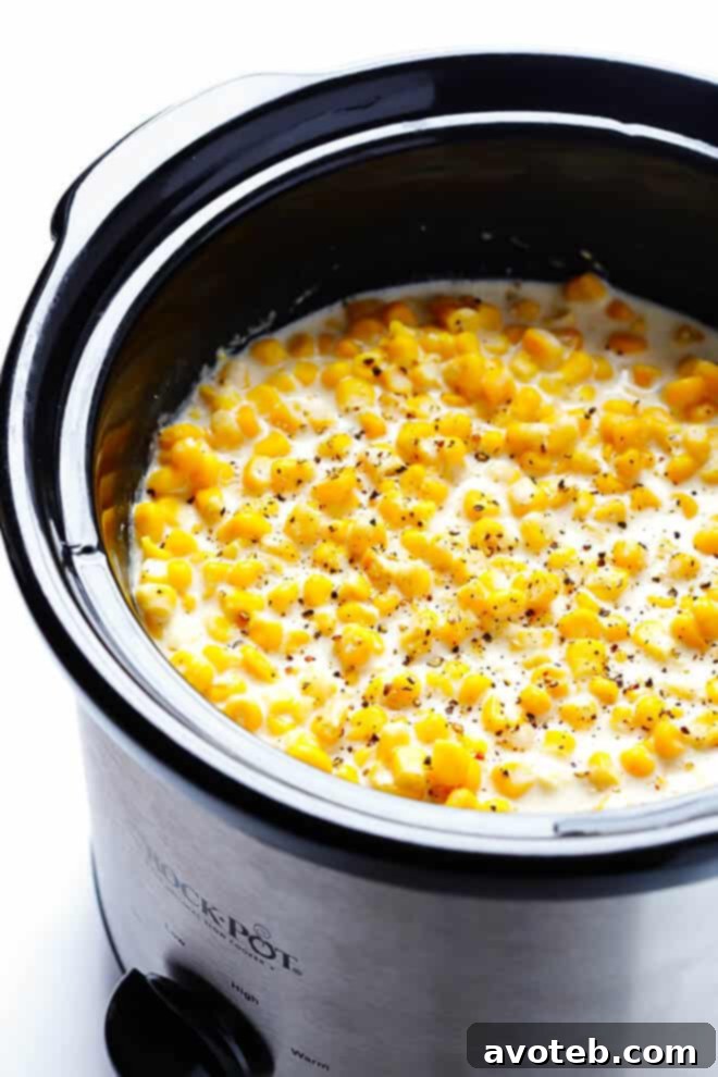 Slow Cooker Creamed Corn -- one of 12 ways to rock your crock-pot this Thanksgiving! | gimmesomeoven.com