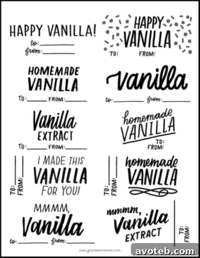 Free Vanilla Labels PDF