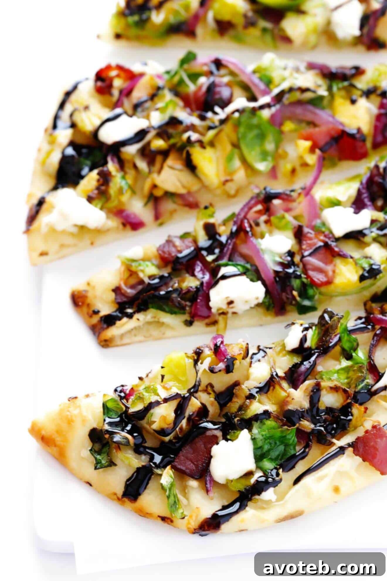 Brussels Sprouts and Bacon Flatbread takes less than 30 minutes to make, and it's always a crowd favorite! Enjoy this quick and easy gourmet meal.