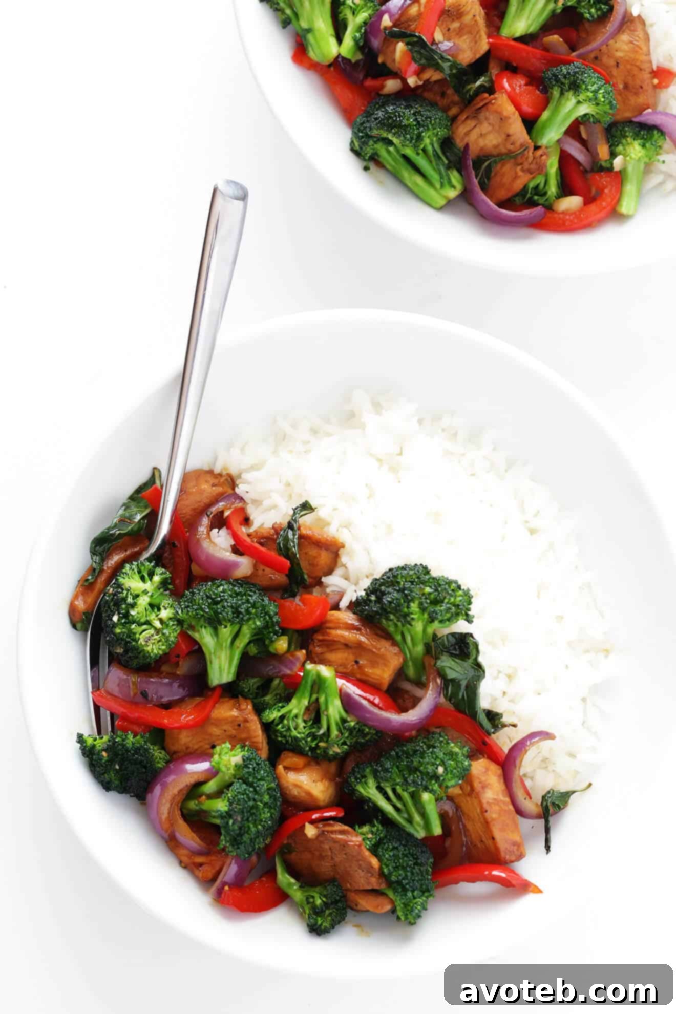 Speedy Thai Basil Chicken Stir-Fry 3 This 20-Minute Thai Basil Chicken recipe is a quick and easy stir-fry, bursting with bold flavors and abundant fresh vegetables, making for a perfect weeknight meal.