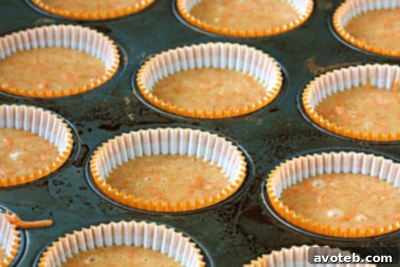 Ingredients and preparation steps for carrot cupcakes