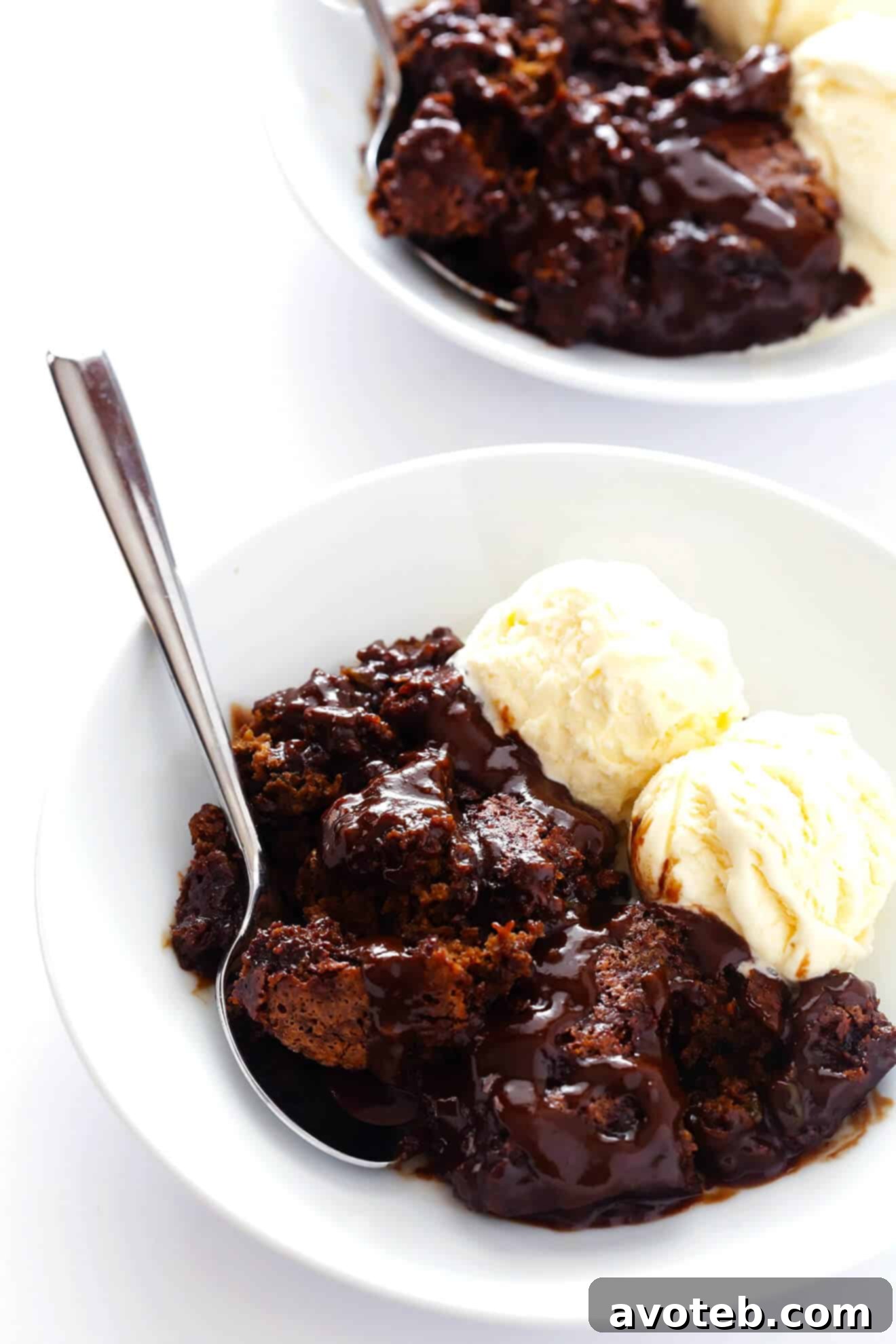 Velvet Avocado Chocolate Fudge Cake 6 Serving up a warm slice of Chocolate Avocado Hot Fudge Cake, complete with its indulgent, hidden fudge layer.