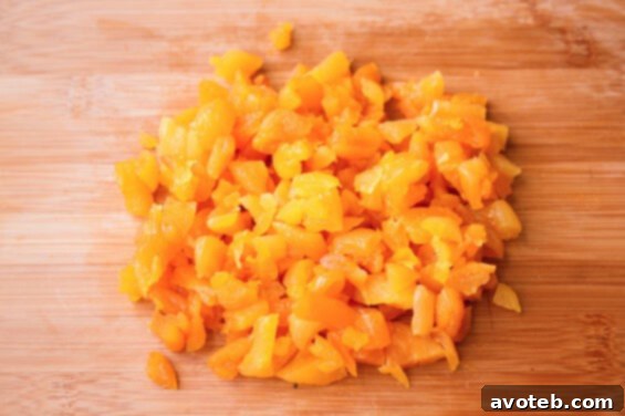 Dried Apricot Pieces Close-up of vibrant dried apricot pieces, ready to be added to cookie dough