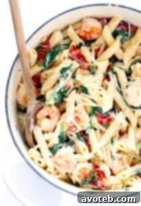 Creamy Shrimp Florentine Pasta dish