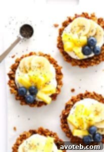 Mini Granola Tart Cups with yogurt and berries