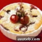 Cherry Clafoutis in a baking dish