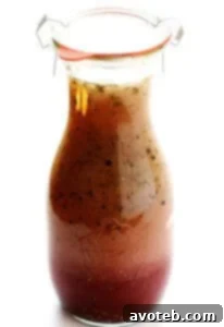 Homemade Red Wine Vinaigrette in a glass jar