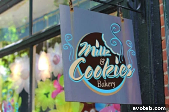 Milk and Cookies Bakery, a trendy Greenwich Village dessert spot Milk and Cookies Bakery storefront in Greenwich Village