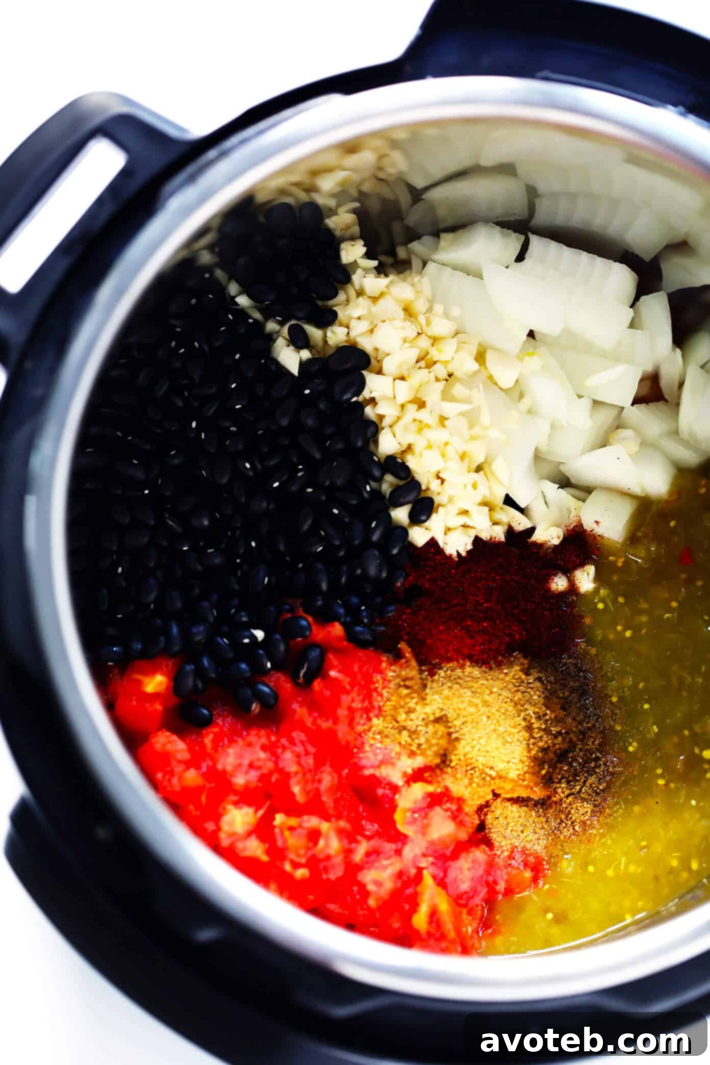 The BEST Black Bean Chili Recipe Ingredients laid out on a table - Fresh and wholesome.