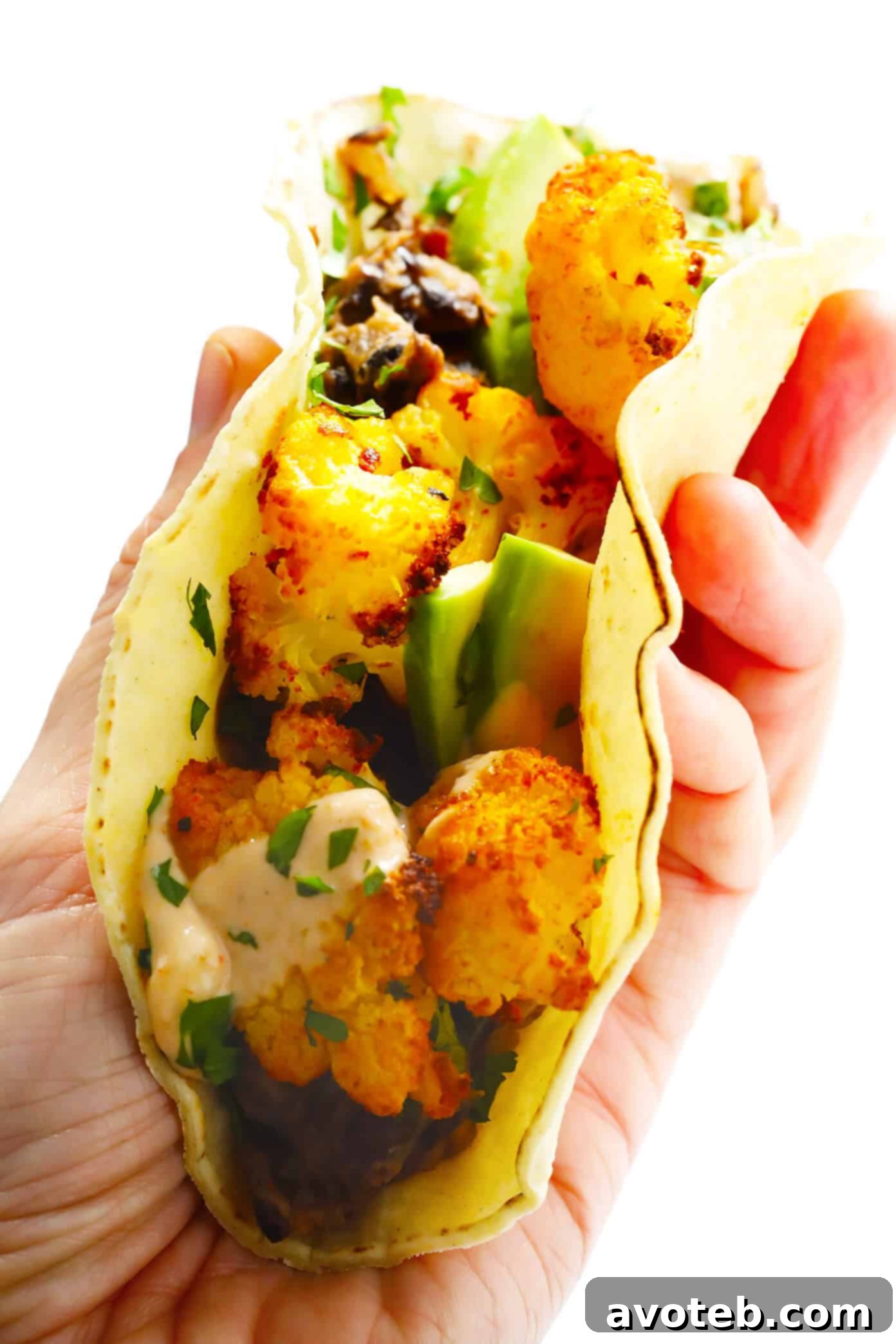 Delicious Vegan Roasted Cauliflower and Black Bean Tacos