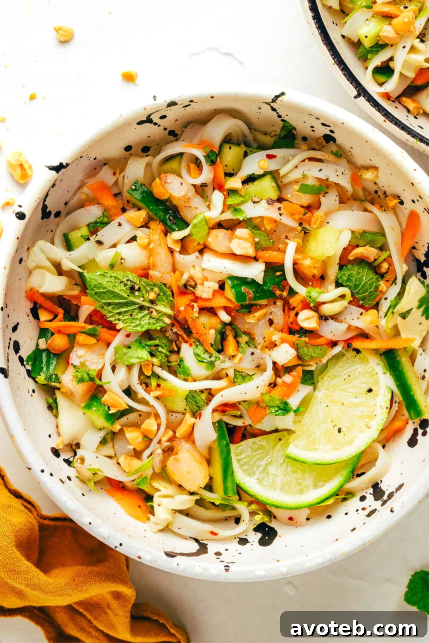 Deconstructed Vietnamese Spring Roll Bowl 8 Bowl of Vietnamese Spring Roll Salad ready to be served.