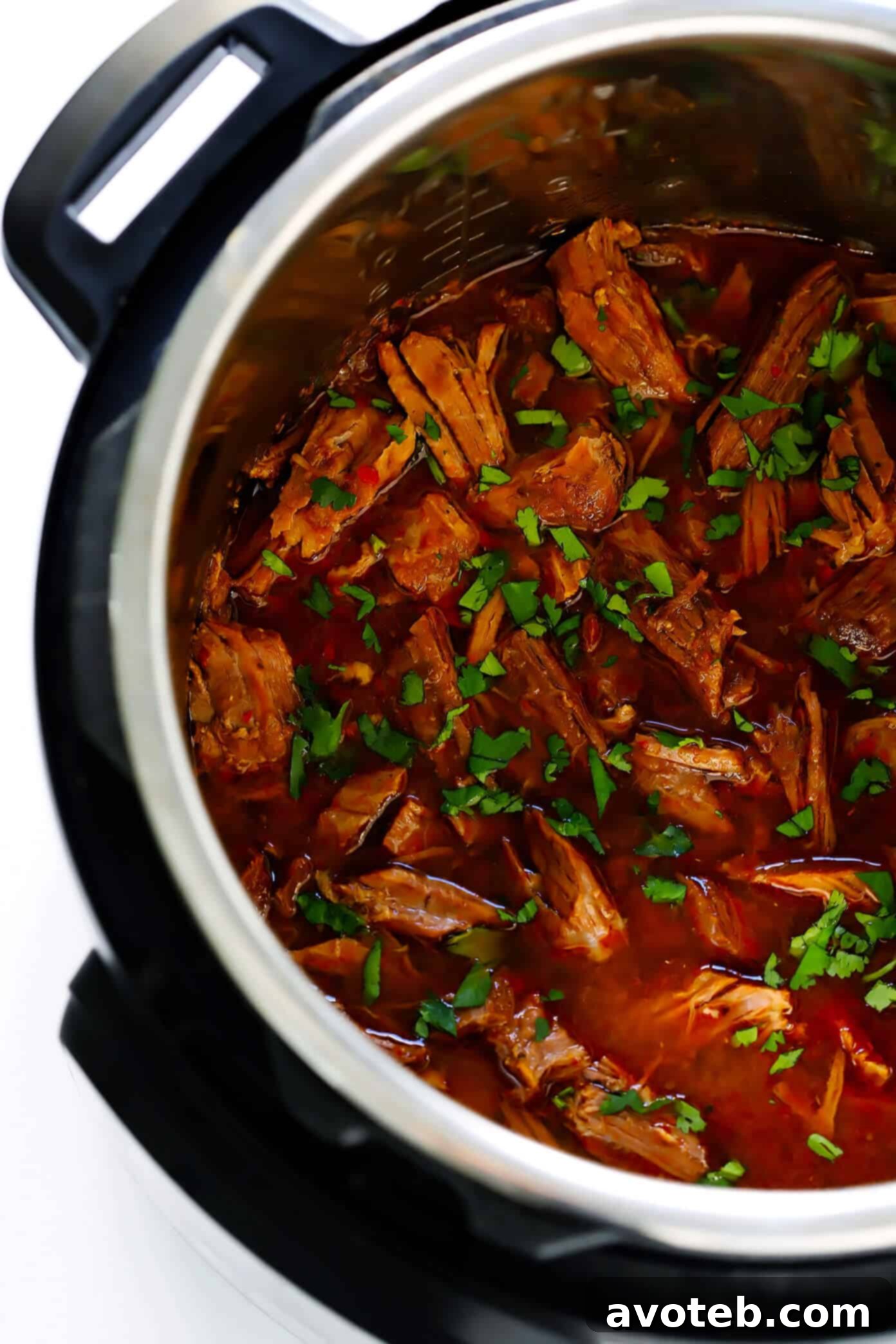 Succulent Instant Pot Barbacoa Beef close-up