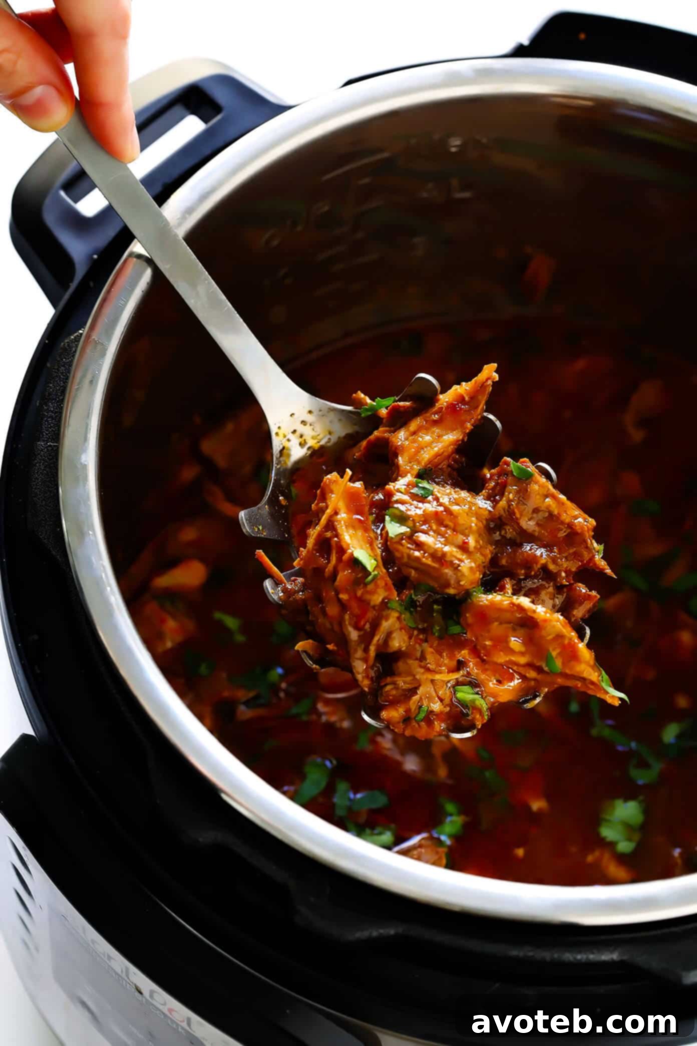 Instant Pot Barbacoa Beef in the pressure cooker