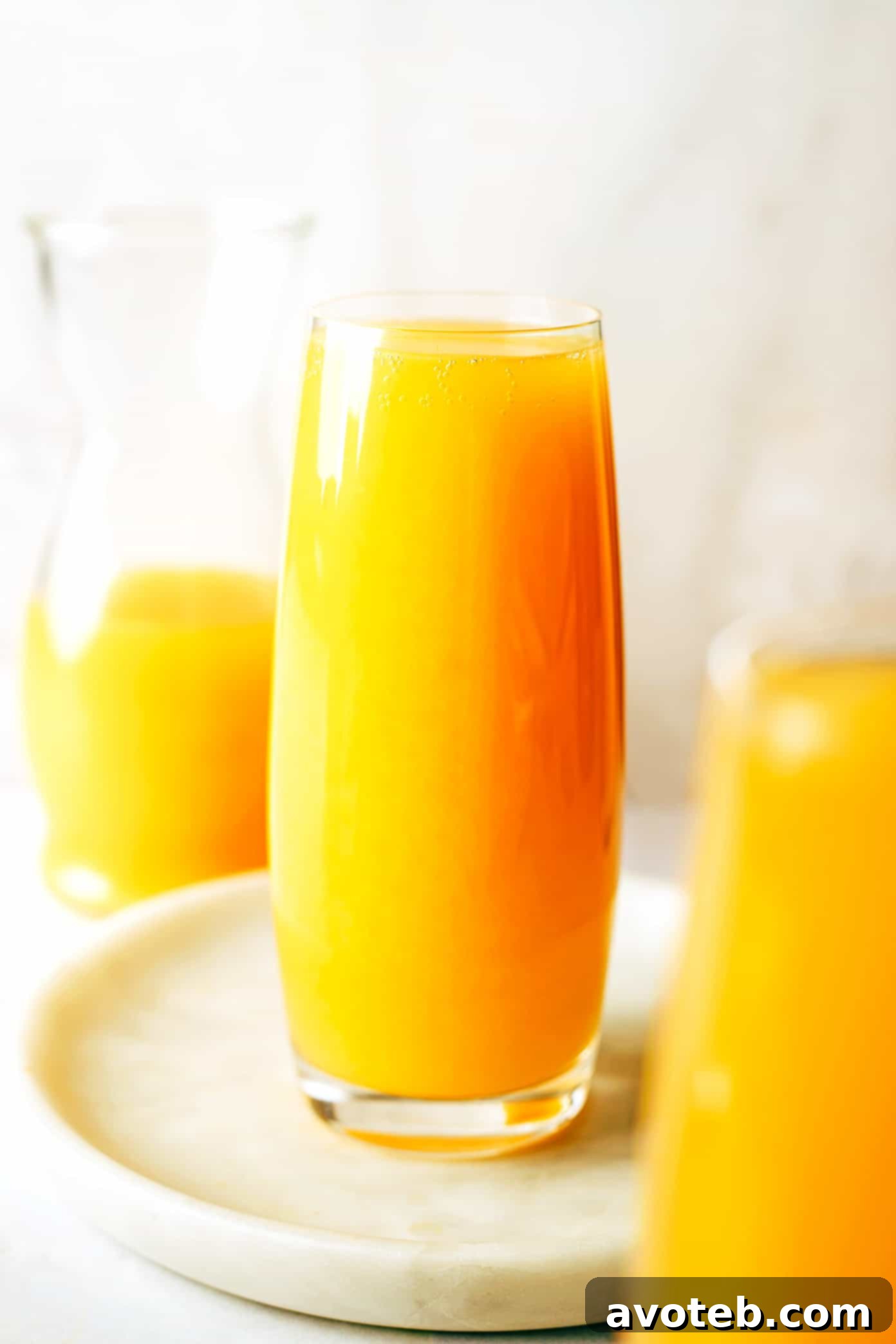 Mimosa Sunshine 5 Several glasses of Mimosa on a table