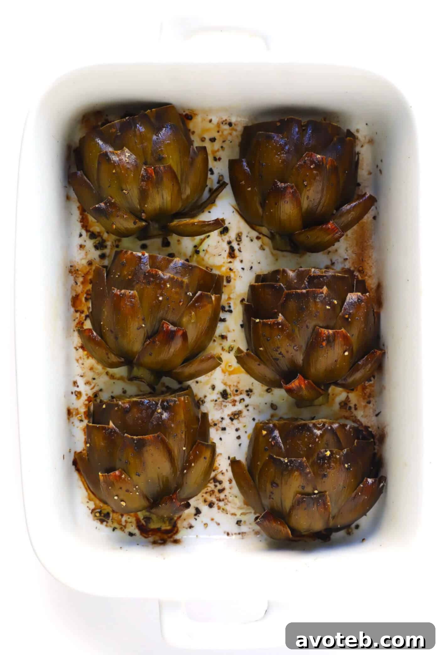 Crispy and Tender Oven Roasted Artichokes with Lemon