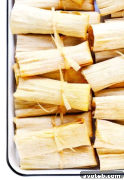 Perfectly steamed tamales ready to serve.