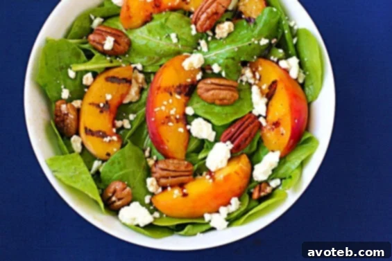 Delicious Grilled Peaches, Arugula & Feta Salad Recipe