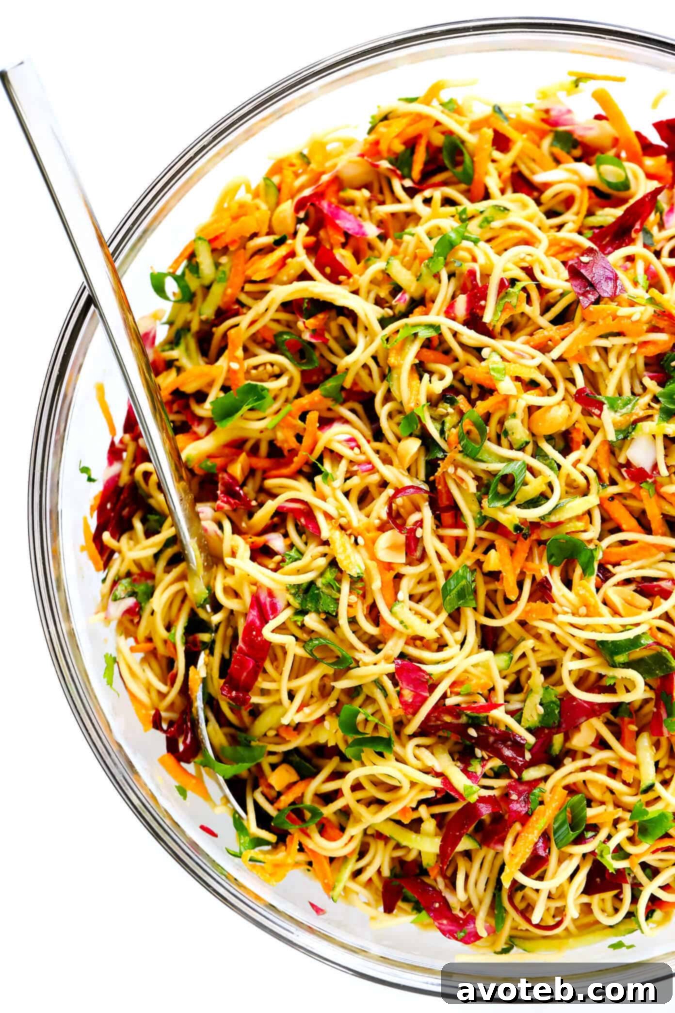 The BEST Cold Sesame Peanut Noodles Recipe, tossed with irresistible peanut sauce and fresh veggies