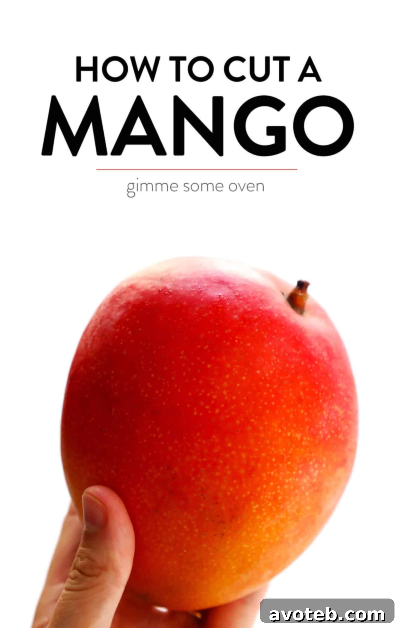 Learn how to cut a mango with this quick 1-minute video tutorial. Plus, tips on how to select and store a ripe mango, as well as my favorite fresh mango recipes. | Gimme Some Oven #mango #tutorial #howtocut #fruit #healthy #glutenfree #dessert How To Cut A Mango | Gimme Some Oven