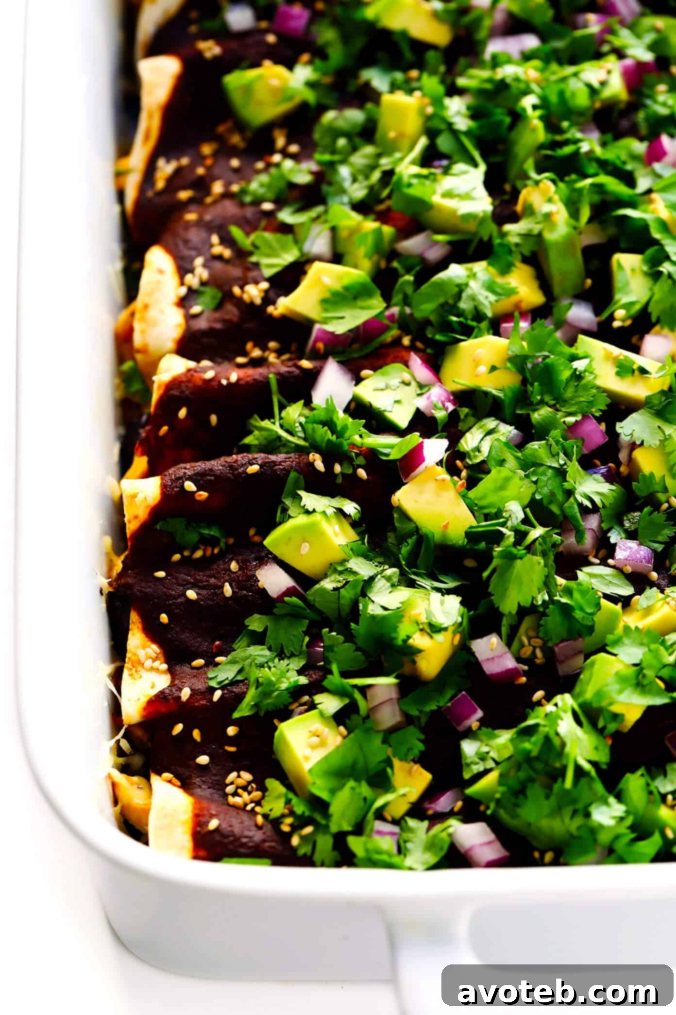Customizable Holy Mole Enchiladas: Chicken, Carnitas, or Vegetarian Options