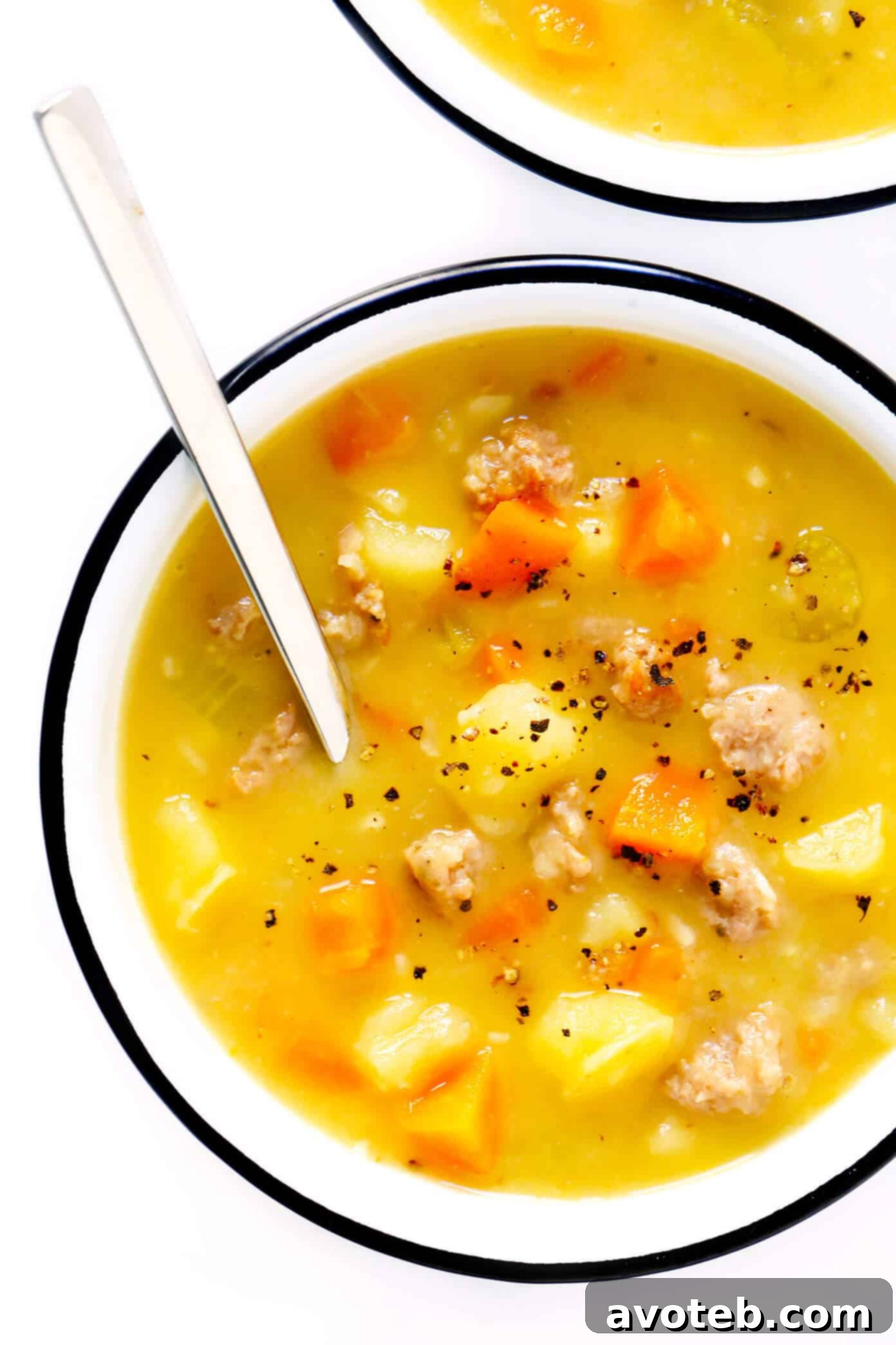 Turkey Cheeseburger Soup Recipe from Skinnytaste