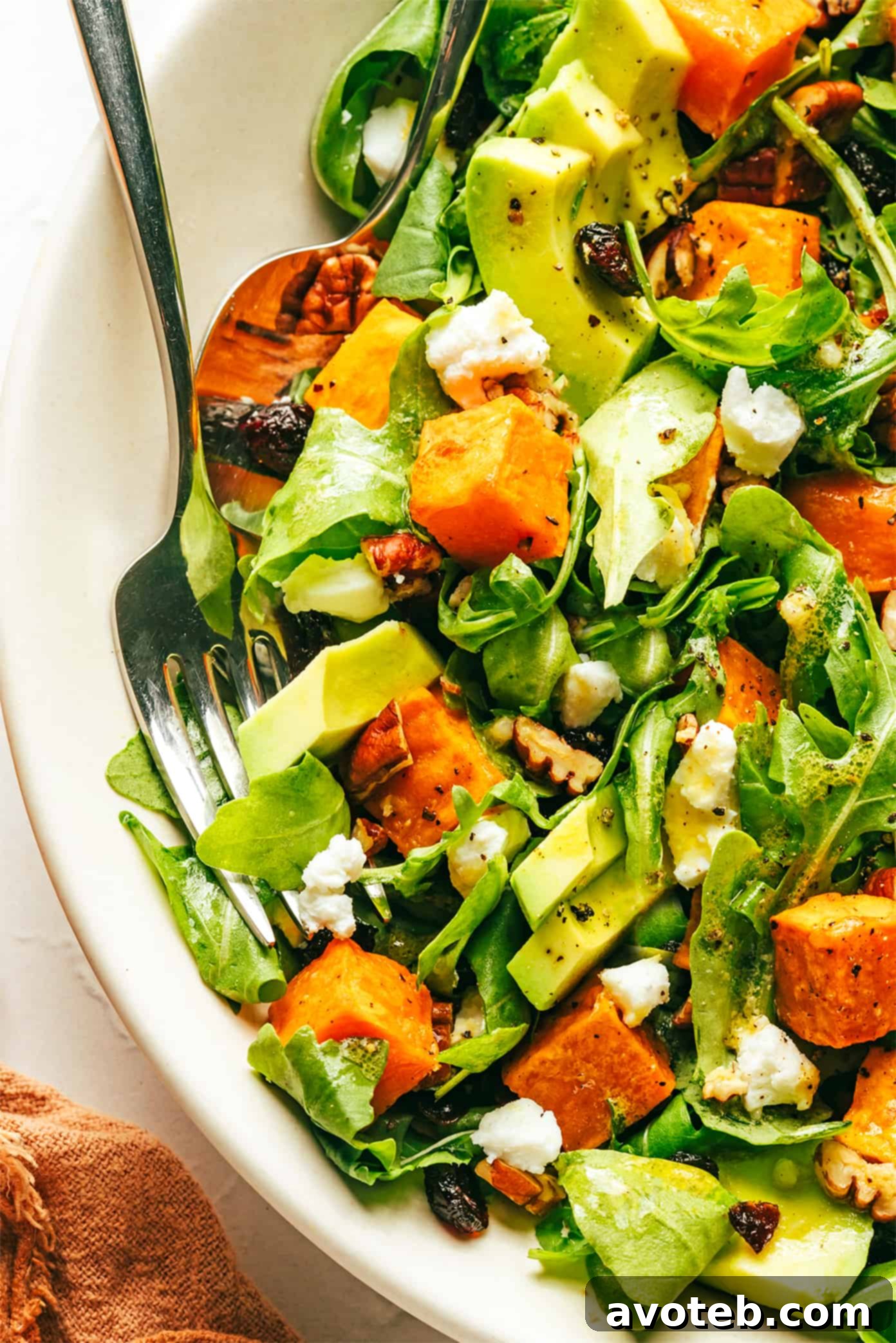 Sweet Potato and Arugula Salad Closeup