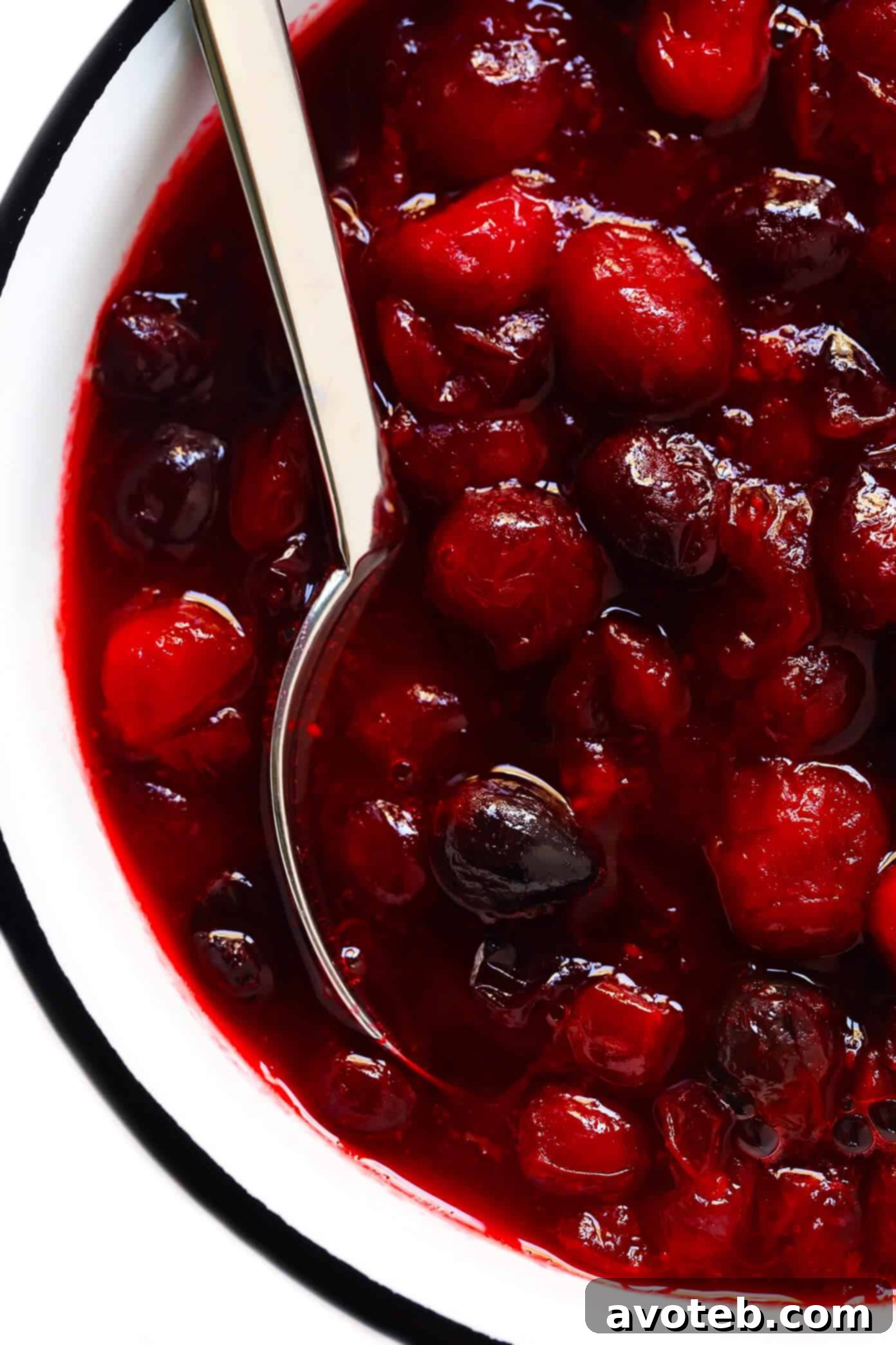 Homemade Cranberry Sauce in a serving bowl