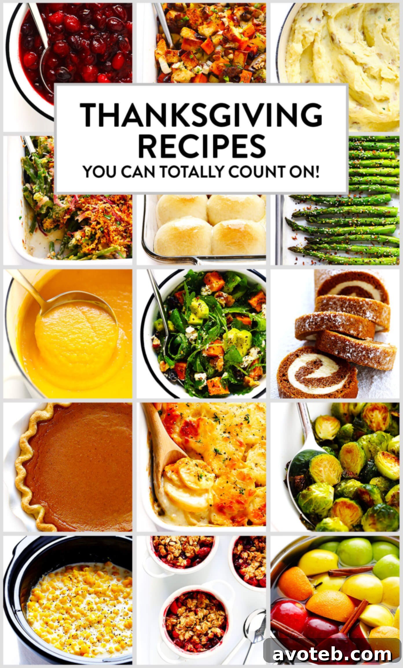 Thanksgiving Recipes - Appetizers, Stuffing, Breads, Potatoes, Veggies, Soups, Salads, Drinks, Desserts