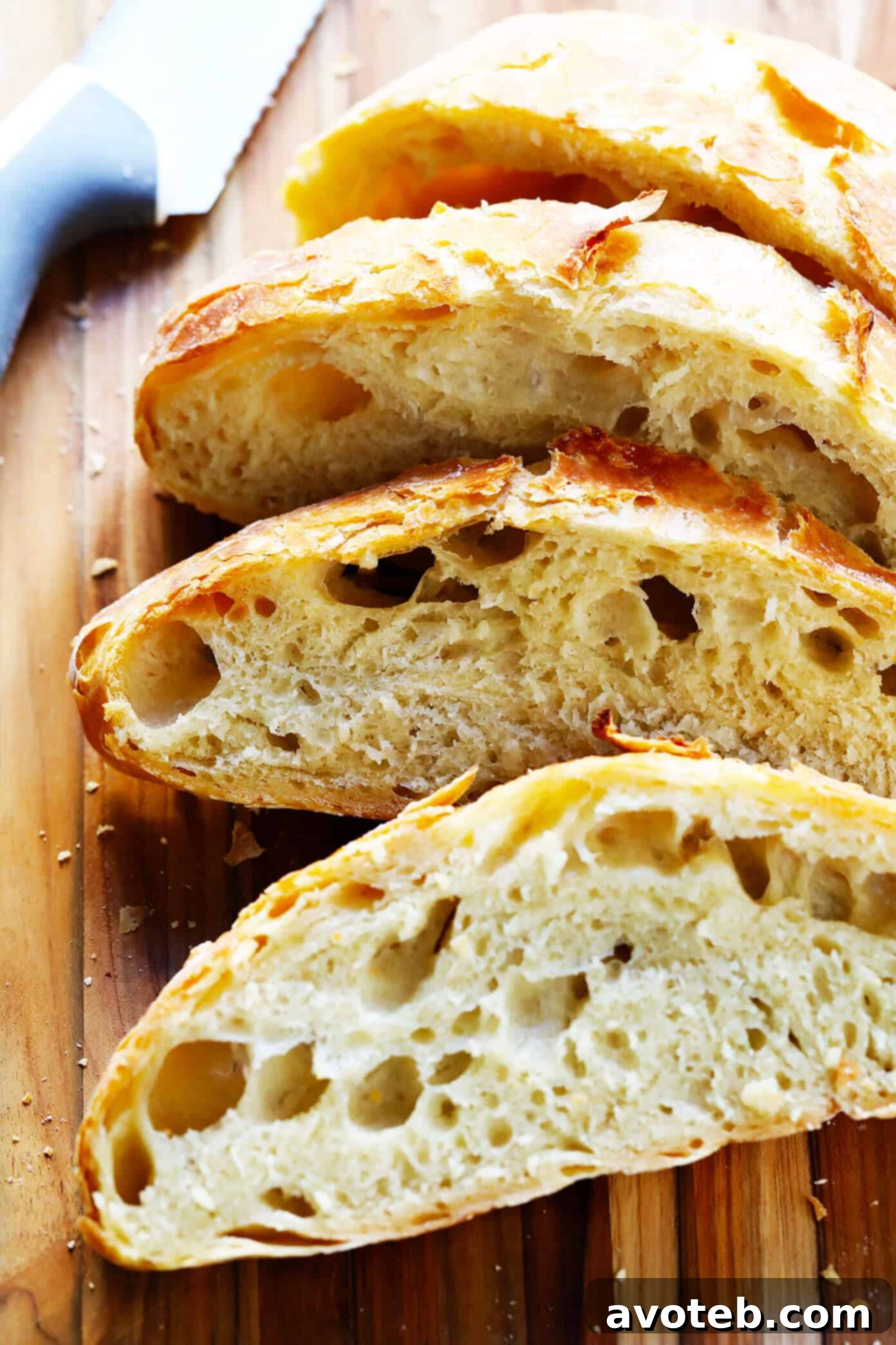 No Knead Bread - Crusty, Flavorful, Easy