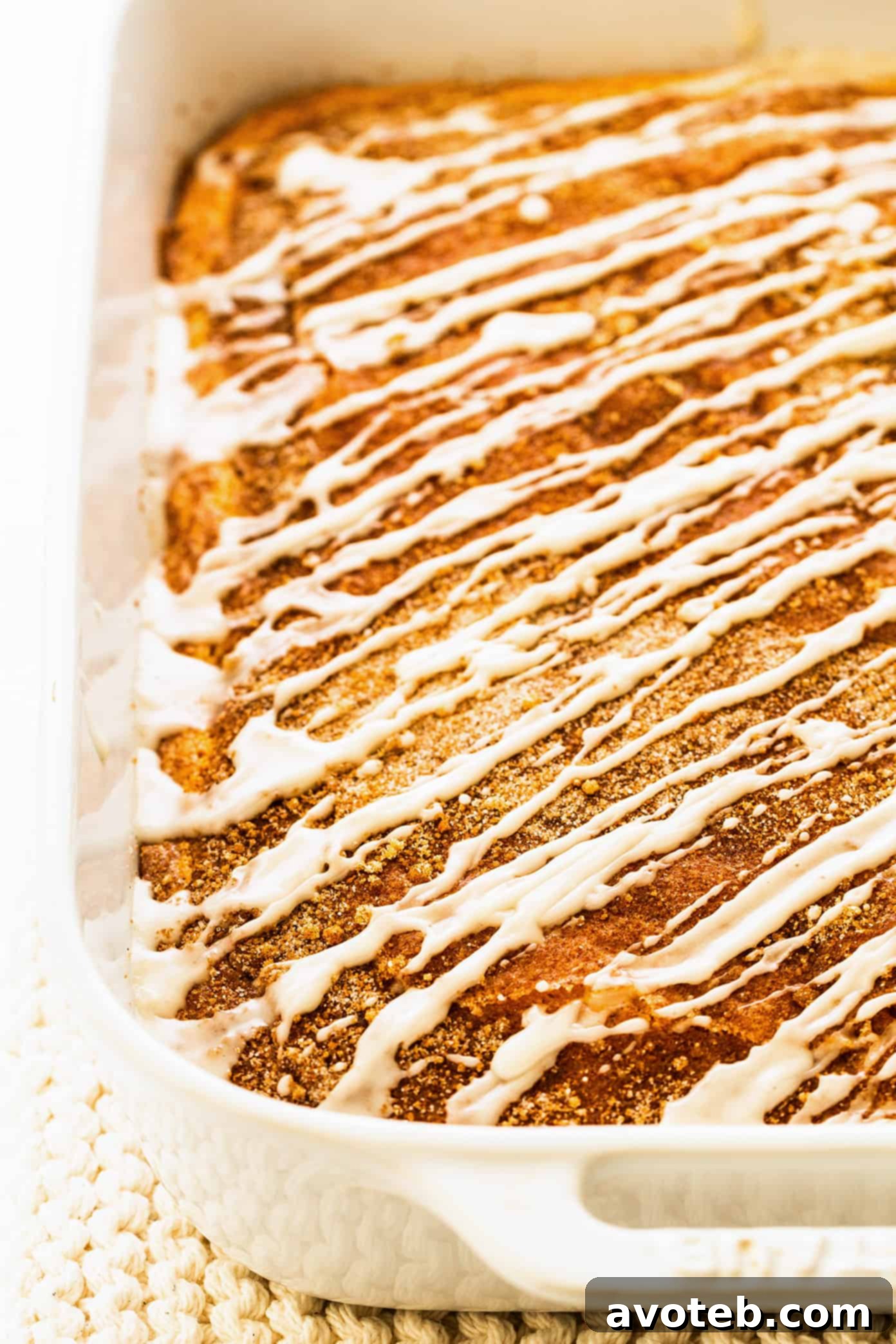 Homemade Sour Cream Coffee Cake in a 9x13 Baking Pan
