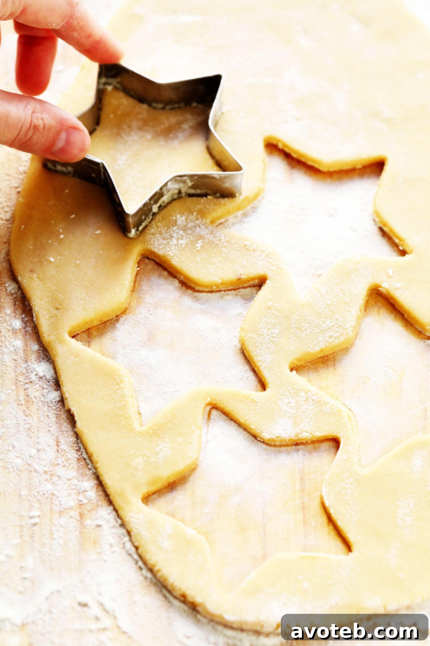 Perfectly Cut-Out Brown Sugar Cookies Ready for Decoration